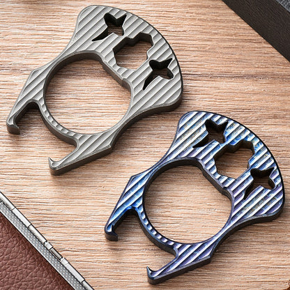 Portable Titanium Multi-Purpose Bottle Opener with Keychain Attachment