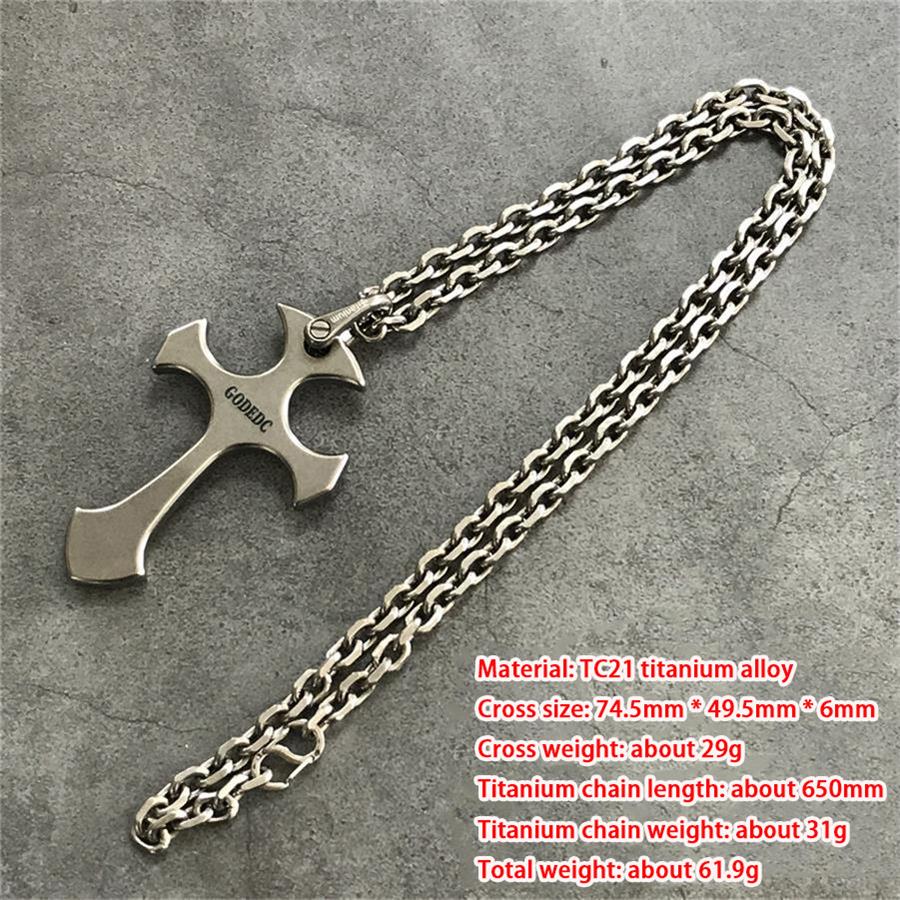 Portable Titanium Cross Pendant for Necklace and Backpack Carry