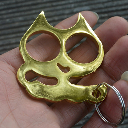 Little Fox-Brass Knuckle Duster Two Finger Buckle Defence Window Breaker Fighting Gear