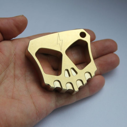 Mini Dual-Hole Brass EDC Tool for Outdoor Backpack Keychains