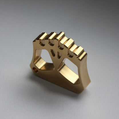 Mini Dual-Hole Brass EDC Tool for Outdoor Backpack Keychains