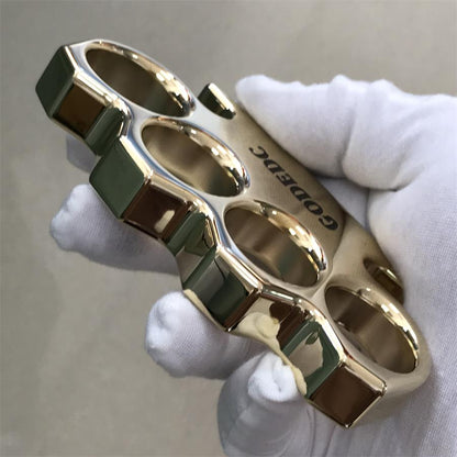 Classic Black Wax GODEC Brass Outdoor Tool with Large Mirror-Polished Hole