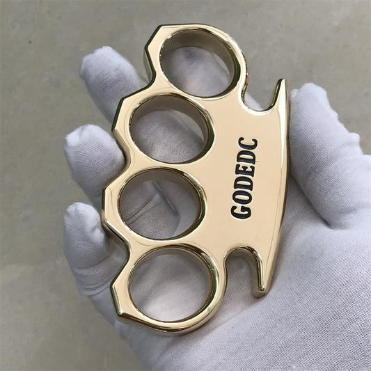 Classic Black Wax GODEC Brass Outdoor Tool with Large Mirror-Polished Hole