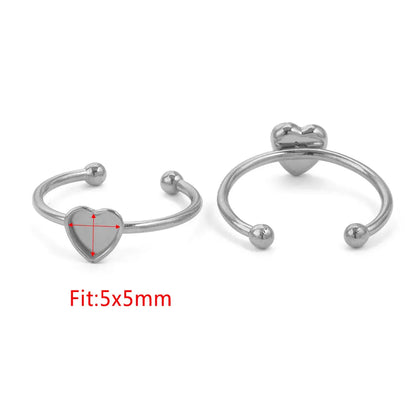 10pcs Adjustable Stainless Steel Ring Blanks