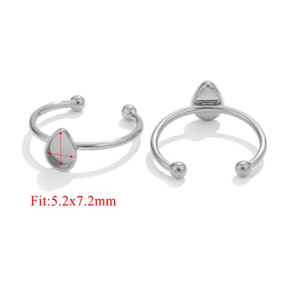 10pcs Adjustable Stainless Steel Ring Blanks