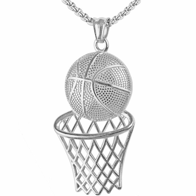 Basketball Hoop Pendant Hip Hop Necklace