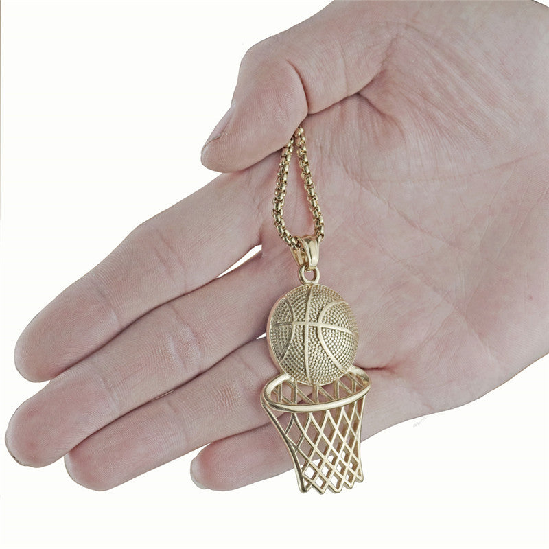 Basketball Hoop Pendant Hip Hop Necklace