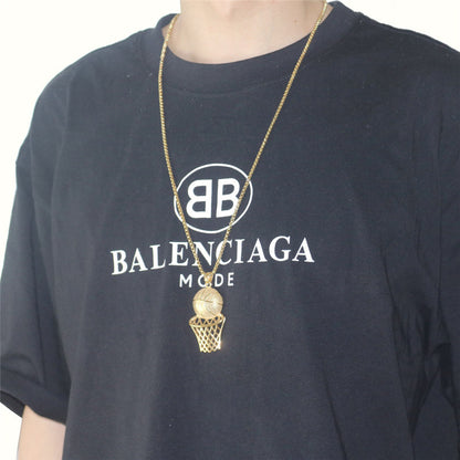 Basketball Hoop Pendant Hip Hop Necklace