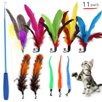 11-Piece Feather Cat Toy Set