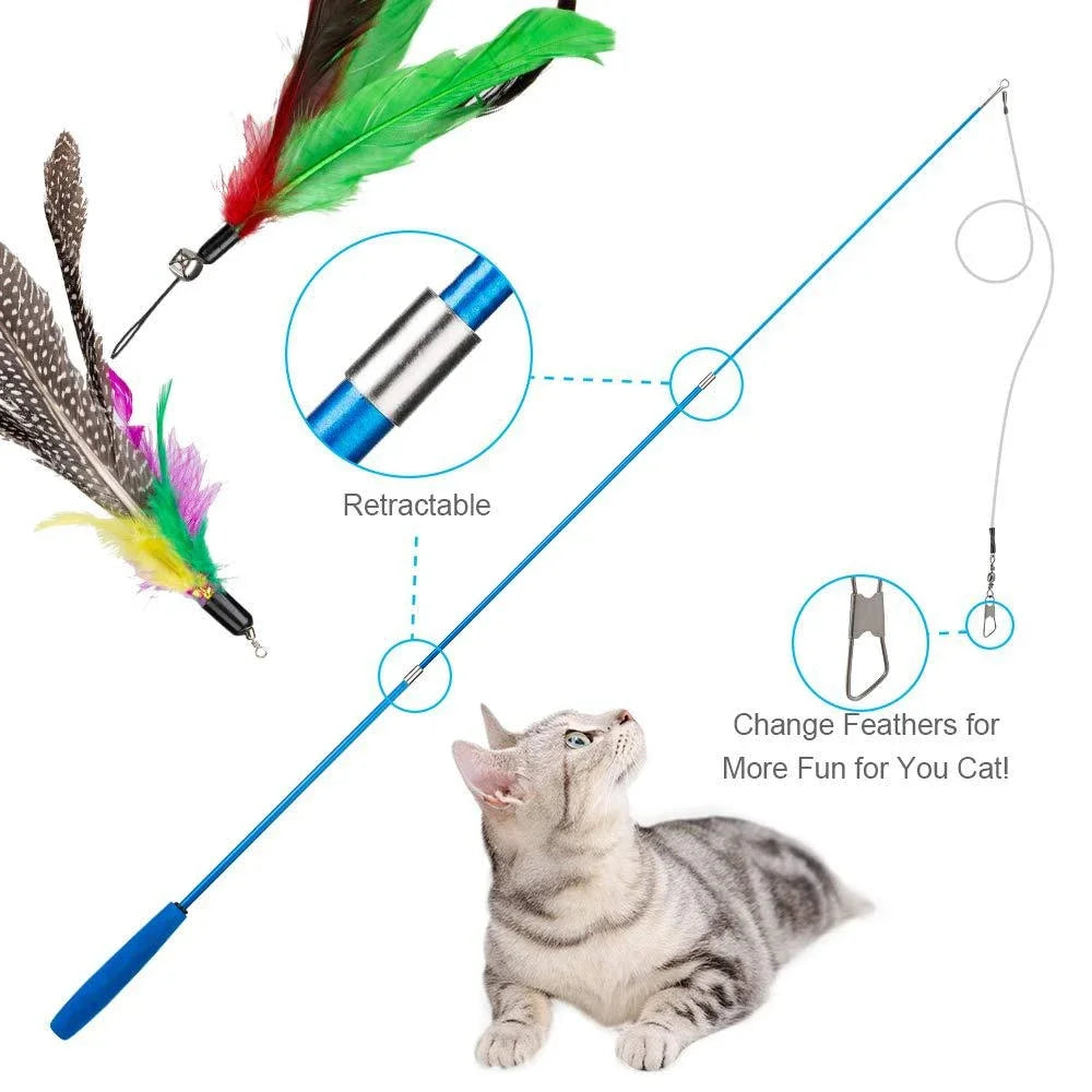 11-Piece Feather Cat Toy Set