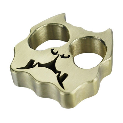 Chunky Brass Double-Hole Dog Design Outdoor Tool
