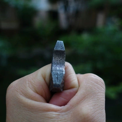EDC Tool with Damask Pattern One-Hole Damascus Steel Bottle Opener