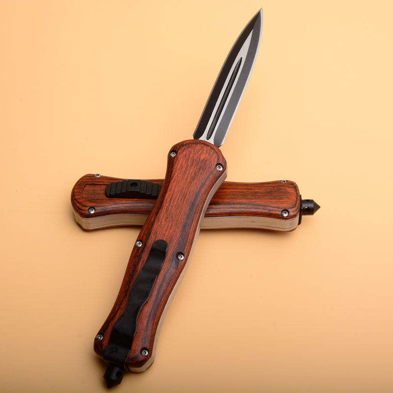 EDC Pocket Tool with Durable Wooden Handle for Camping