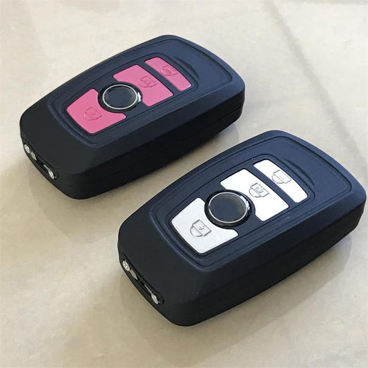 Sleek Outdoor Tool with Pink and Silver Key Shape