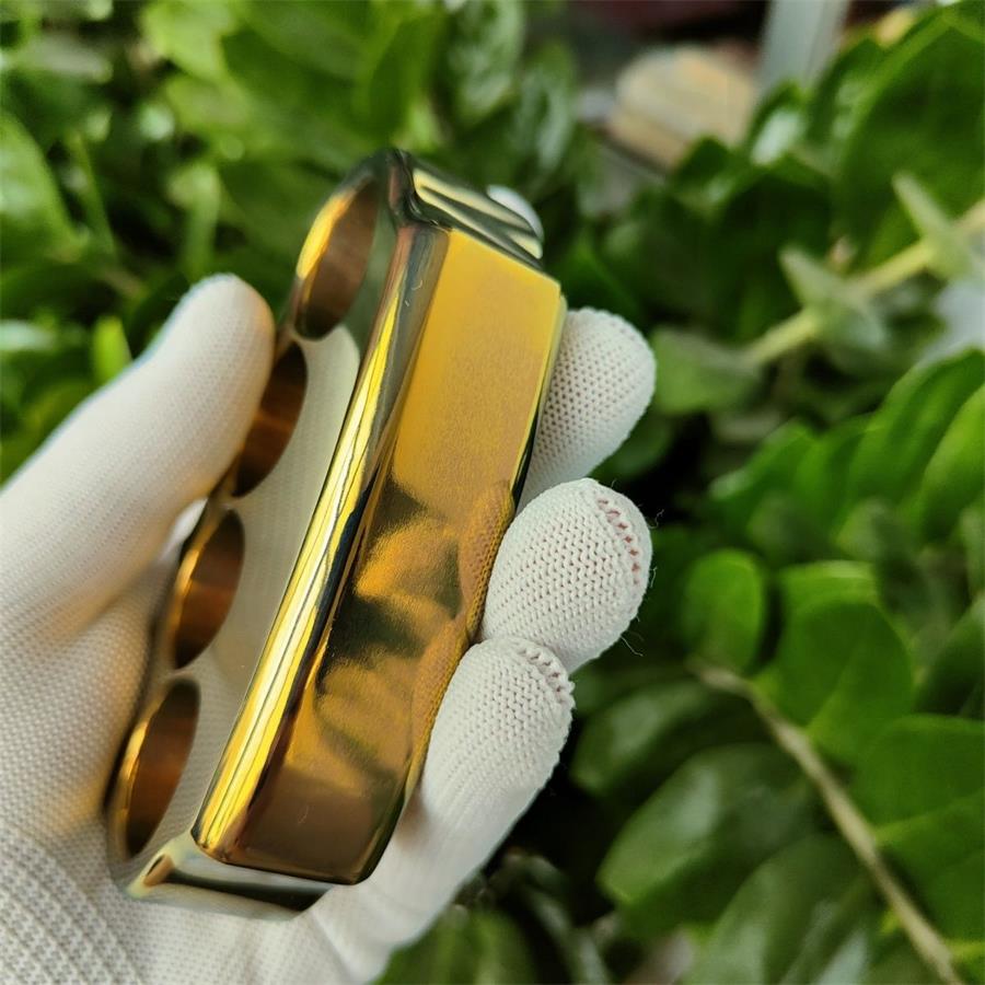 Classic Thick Body Outdoor Tool in Anodized Gold with Polished Large Hole
