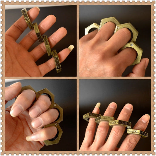 Outdoor EDC Tool with Folding Hexagon Ring and Magic Function