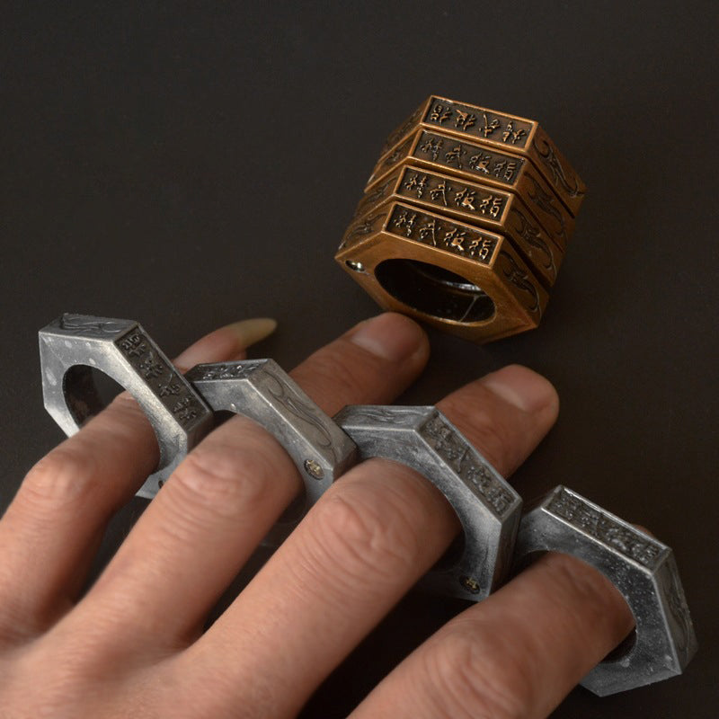 Outdoor EDC Tool with Folding Hexagon Ring and Magic Function