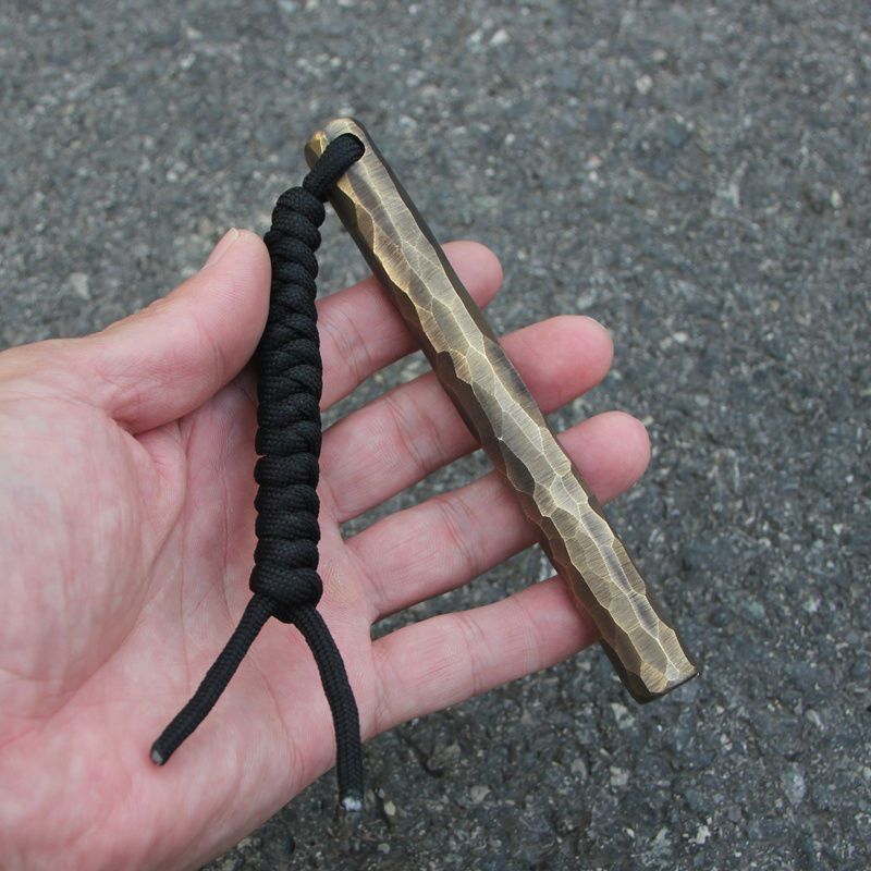 Hand-polished Stone Pit Surface Brass EDC Tool with Vintage Design