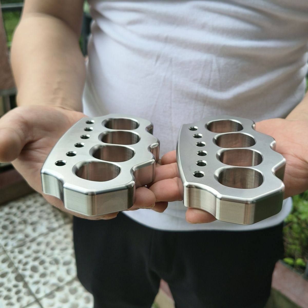 Reinforced Steel Quad-Hole Outdoor Tool