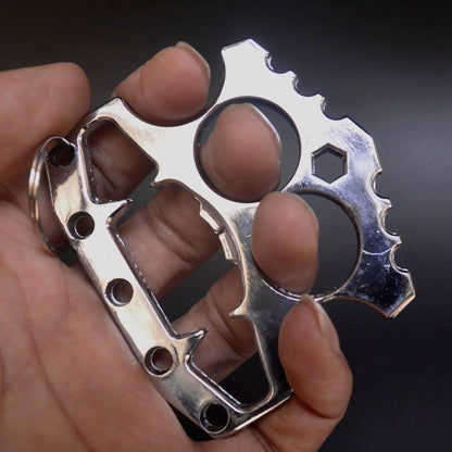 Multifunctional Defense Bottle Opener-Brass Knuckle Duster Two Finger Buckle Defence Window Breaker Fighting Gear