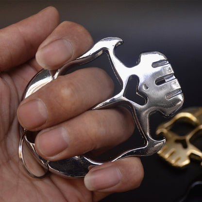 Multifunctional Skull Knuckle Duster Two Finger Bottle Opener External Defense Window Breaker EDC Tool Boxing Combat Protector