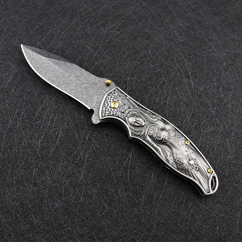 Sacred Emblem Handle Folding Pocket EDC Tool