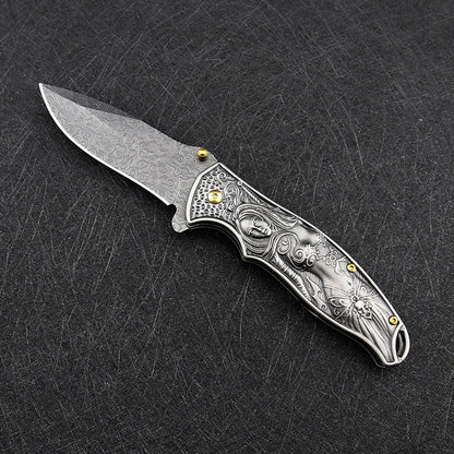 Sacred Emblem Handle Folding Pocket EDC Tool