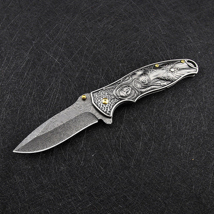Sacred Emblem Handle Folding Pocket EDC Tool