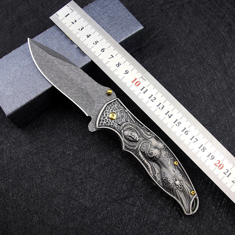 Sacred Emblem Handle Folding Pocket EDC Tool