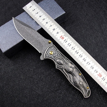Sacred Emblem Handle Folding Pocket EDC Tool