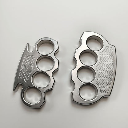 Steel Textured Skull Pattern Large Hole Bottle Opener EDC Tool