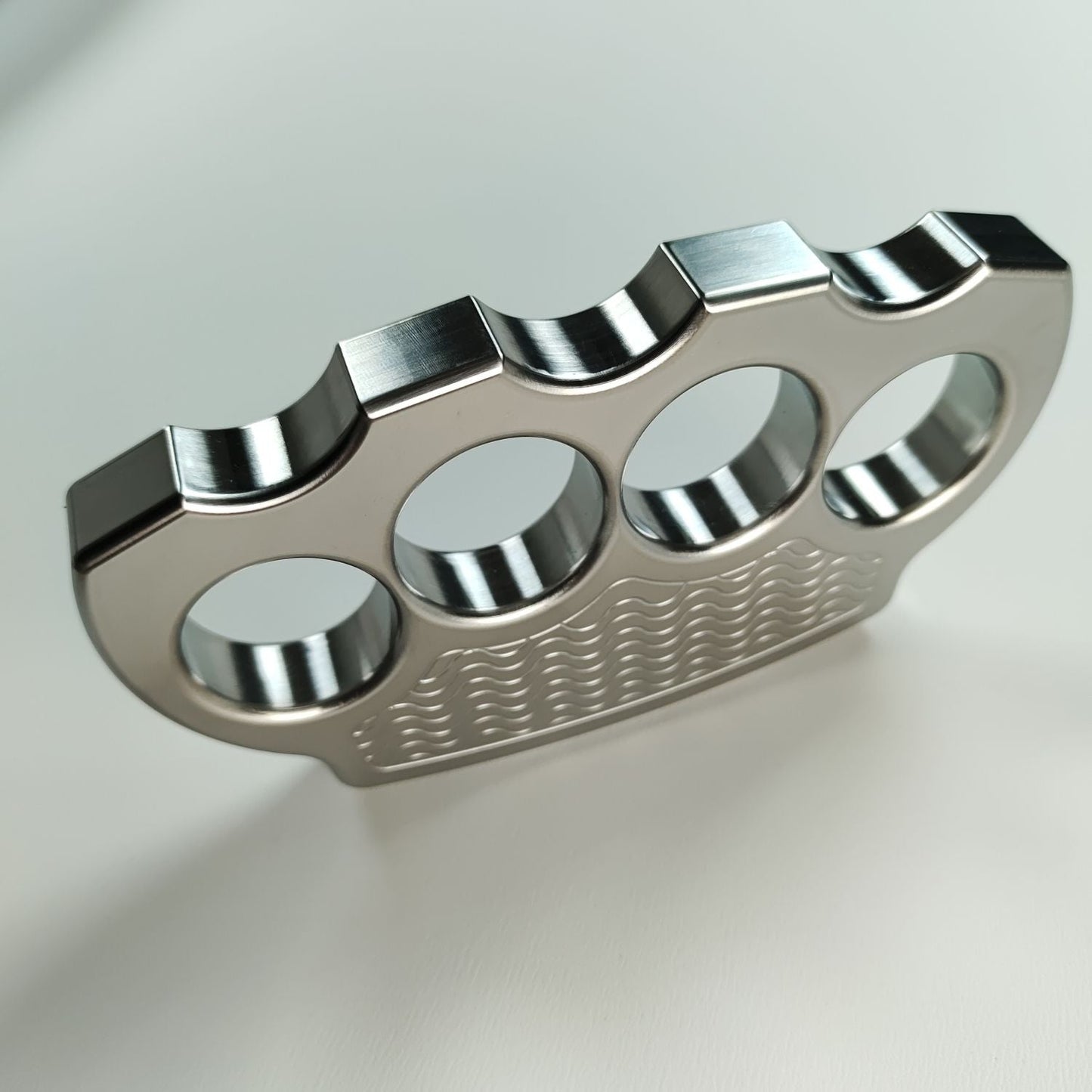 Steel Textured Skull Pattern Large Hole Bottle Opener EDC Tool