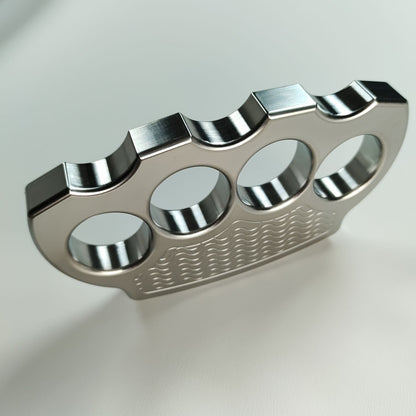 Steel Textured Skull Pattern Large Hole Bottle Opener EDC Tool