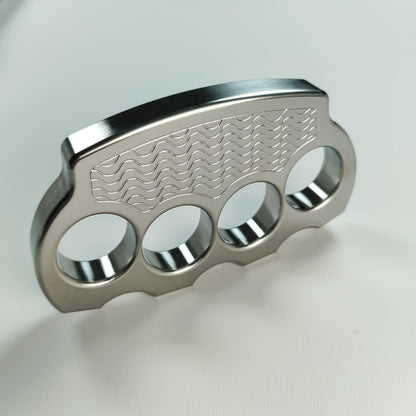 Steel Textured Skull Pattern Large Hole Bottle Opener EDC Tool