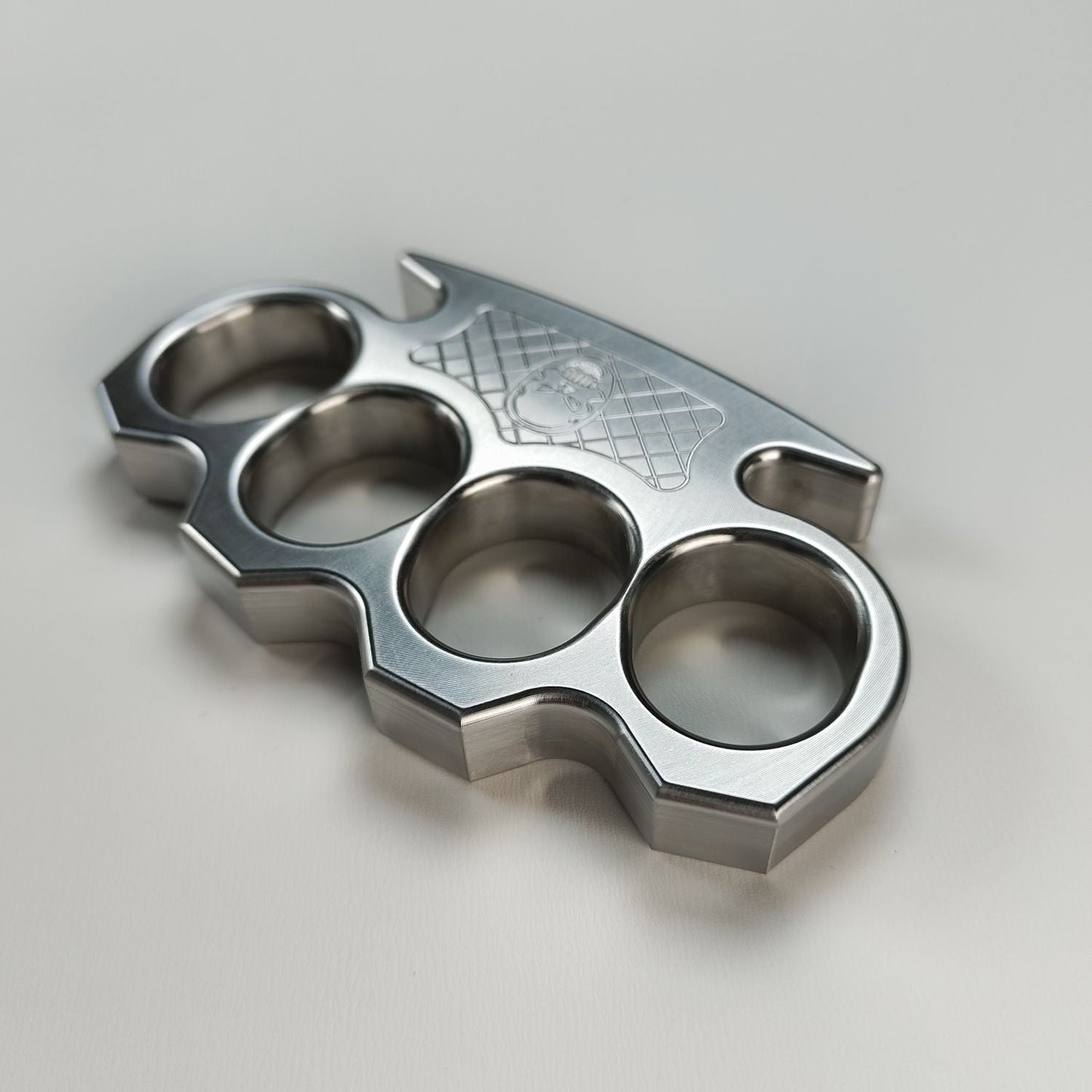 Steel Textured Skull Pattern Large Hole Bottle Opener EDC Tool