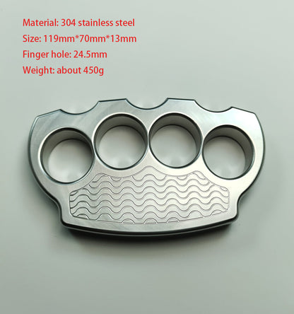Steel Textured Skull Pattern Large Hole Bottle Opener EDC Tool