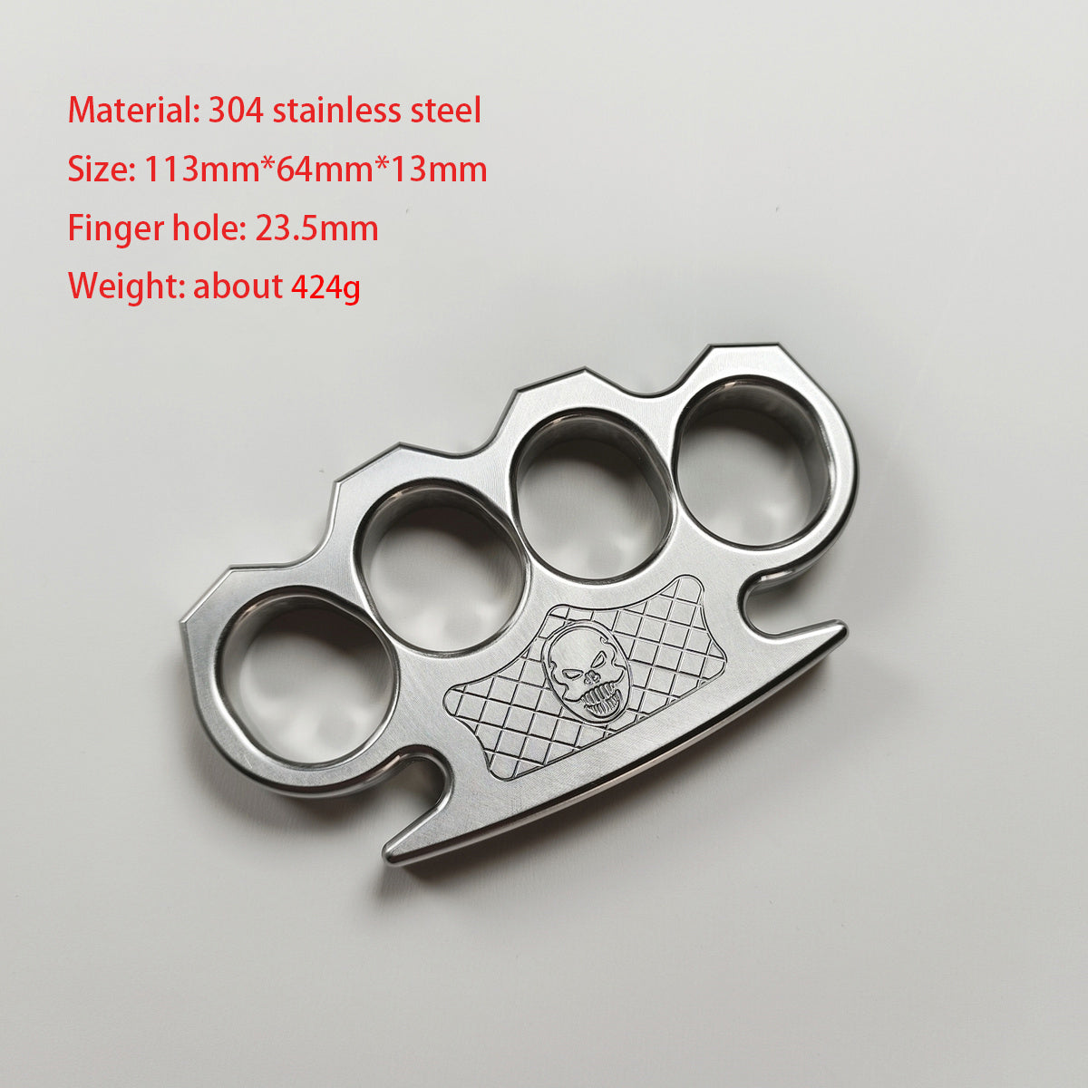 Steel Textured Skull Pattern Large Hole Bottle Opener EDC Tool