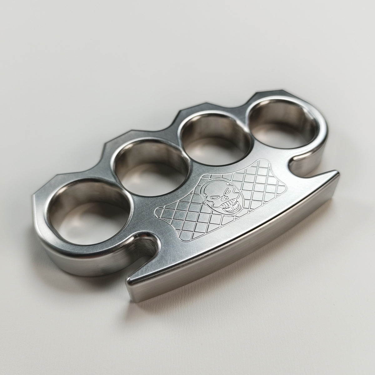Steel Textured Skull Pattern Large Hole Bottle Opener EDC Tool
