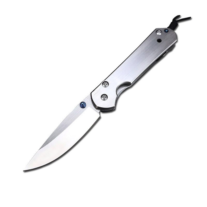 Silver Foldable EDC Outdoor Tool Featuring Polished Surface