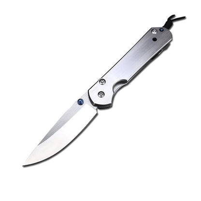 Silver Foldable EDC Outdoor Tool Featuring Polished Surface