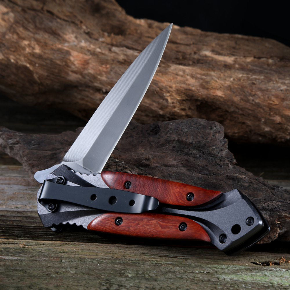 Folding Outdoor Pocket Tool with BM Wood Handle Design