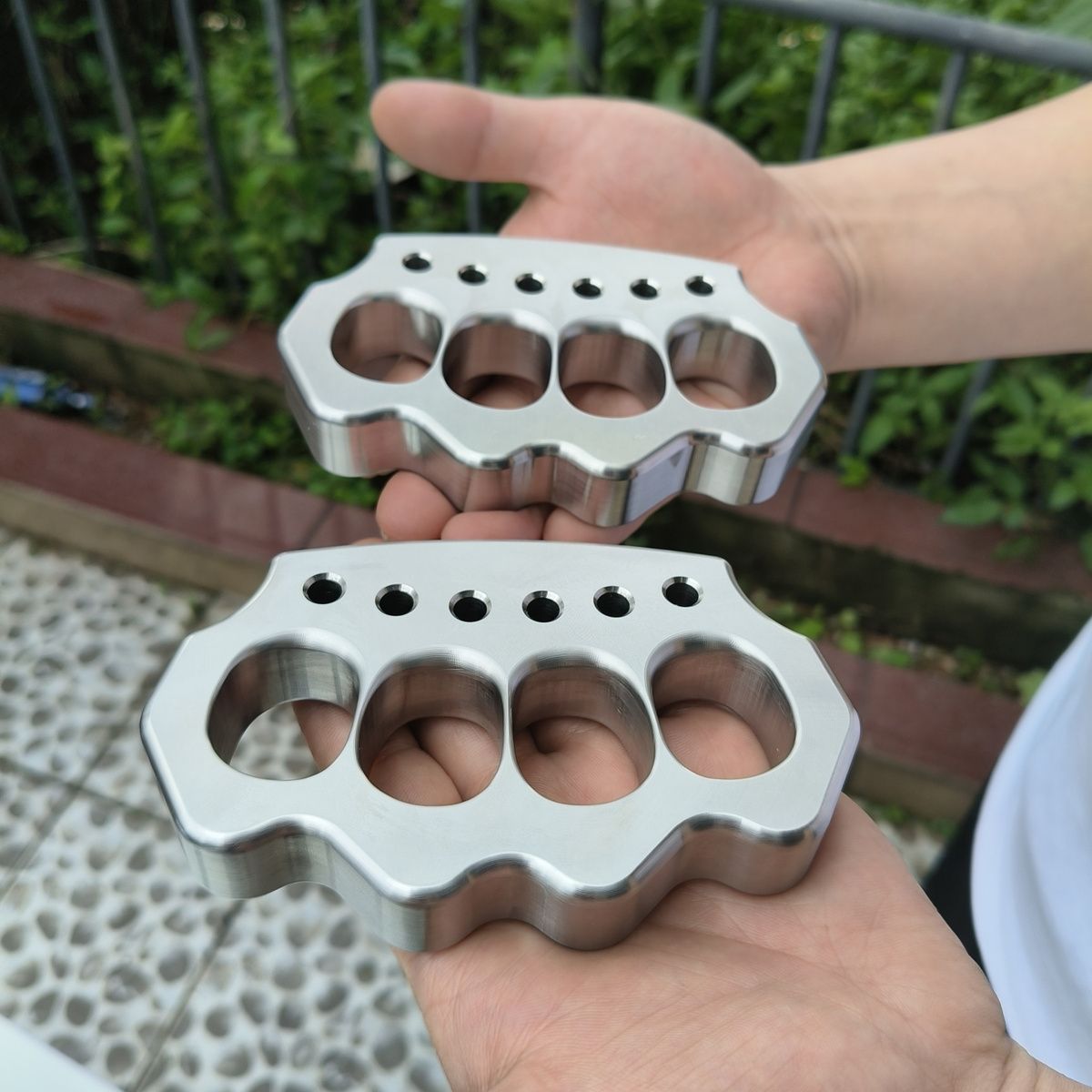 Reinforced Steel Quad-Hole Outdoor Tool