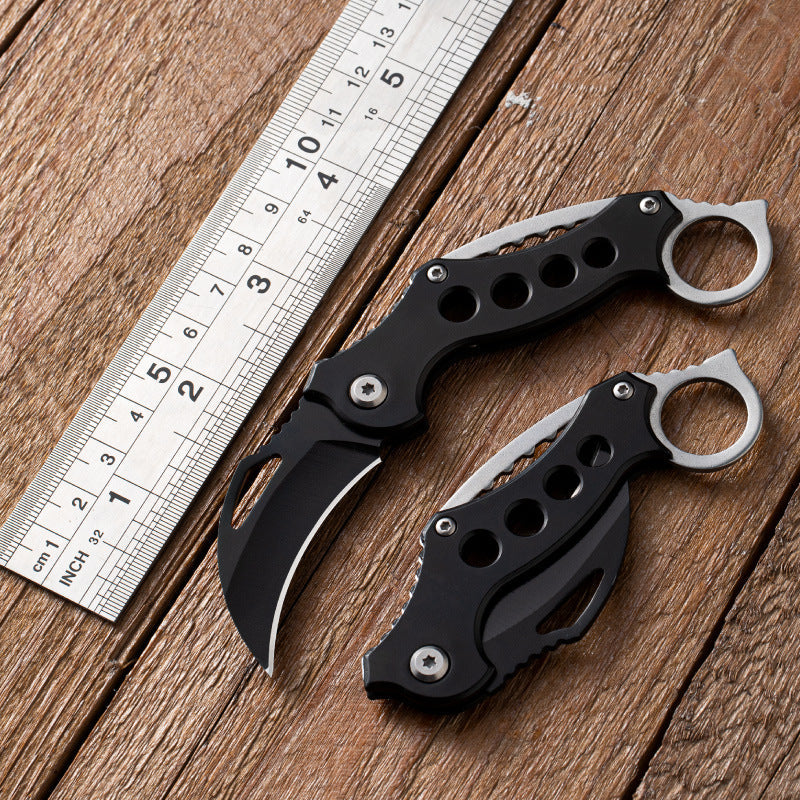Folding Outdoor EDC Tool Featuring Black Bird Motif