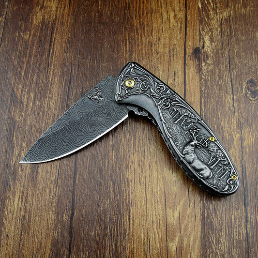 Nature-Inspired Deer Handle Folding EDC Pocket Tool