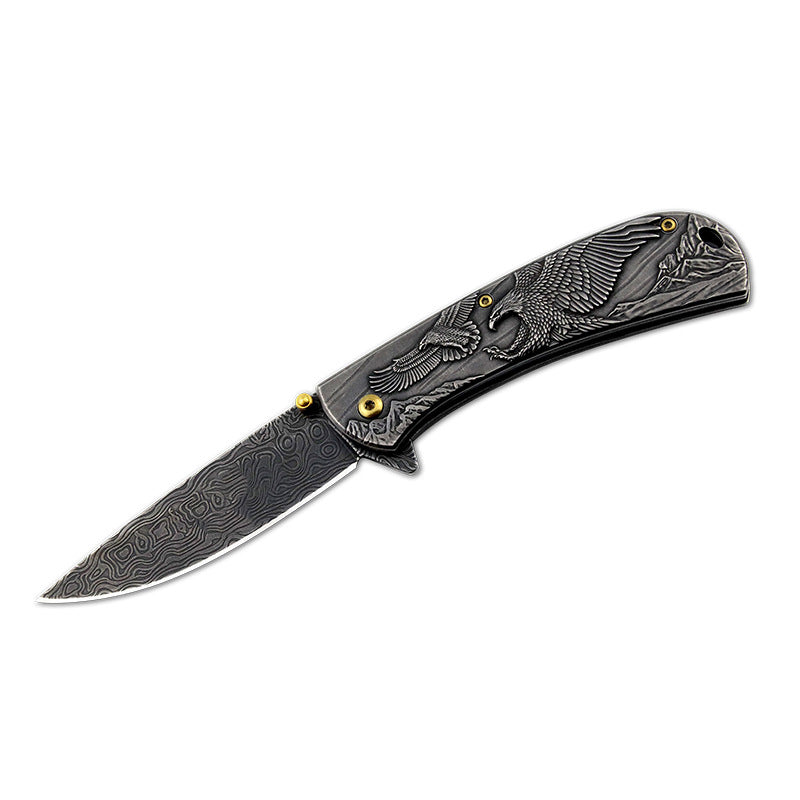 Multi-Animal Embossed Handle Folding Pocket Tool for Outdoor Use