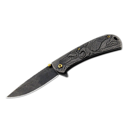 Multi-Animal Embossed Handle Folding Pocket Tool for Outdoor Use