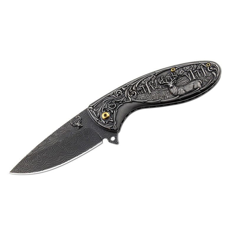 Nature-Inspired Deer Handle Folding EDC Pocket Tool