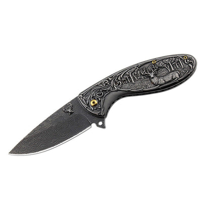 Nature-Inspired Deer Handle Folding EDC Pocket Tool
