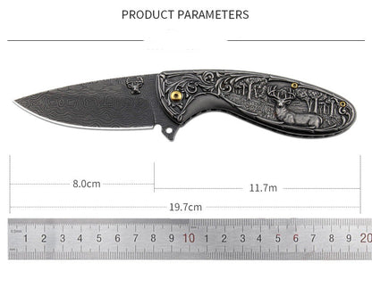 Nature-Inspired Deer Handle Folding EDC Pocket Tool
