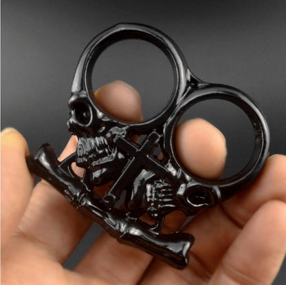 Mini Cross-Brass Knuckle Duster Four Finger Buckle Defence Window Breaker Fighting Gear